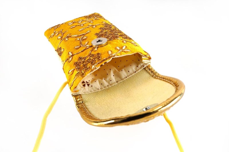 SUMERA WARQ Fancy Embroidered Mobile Pouch Cover for Women Designer Multicolor Handmade Ethnic with Sling & Clip - Image 3