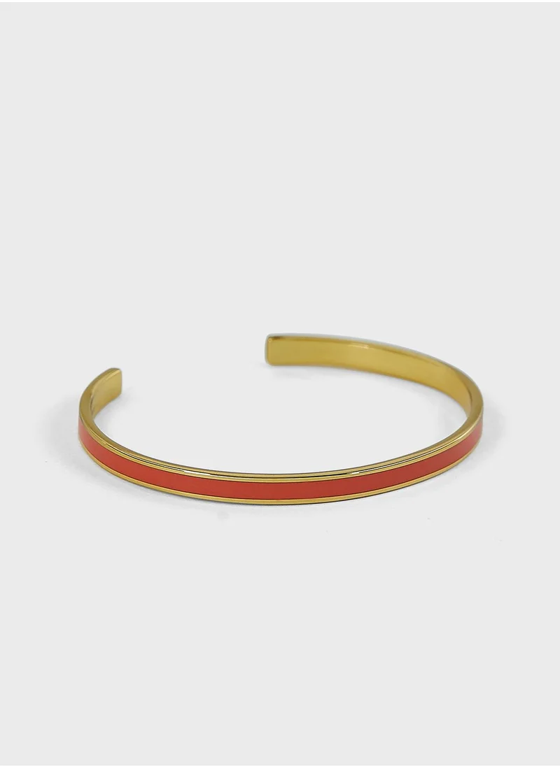 Bangle up Enamel Adjustable Thin Cuff