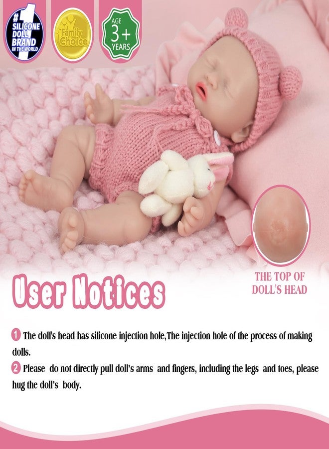 Vollence 8 inch Mini Silicone Baby Dolls Cute Realistic Newborn Preemie Miniature Babies for Kid Birthday Gifts - Girl - Image 2
