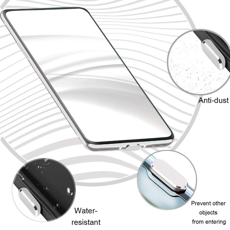 Careflection USB C Cover Cap Anti Dust Plug, Cell Phone Type C Charging Port and Earphone Jack Cap Dirt Protector, Compatible with Samsung Galaxy S21 Pixel OnePlus Laptop MacBook Pro Android Silver 2 PCS - Image 3