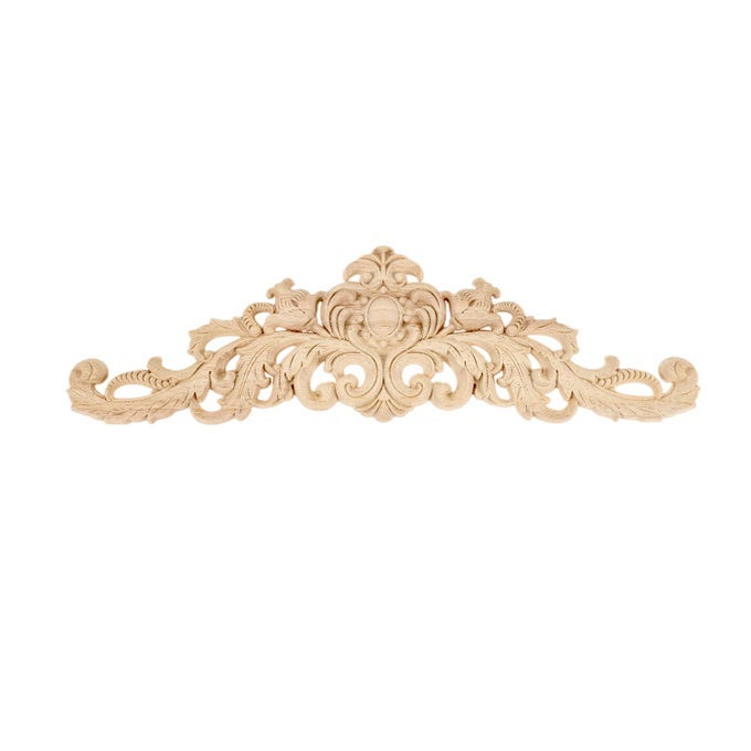LONG WOOD CARVED APPLIQUES ONLAYS 1PACK UNPAINTED DECORATIVE CORNER CARVING DECALS SET FOR WALL DOOR CABINET MIRROR CLOSET WARDROBE DRESSER MANTEL STAIRCASE DIY PROJECT 30X8CM1181X315