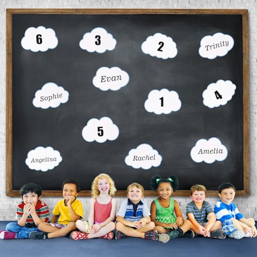 FOBSME 60 Pcs Large Clouds Cutouts 7.48x5.12 Inch Paper Cloud Die-Cuts Accents White Clouds Cutouts Accents for Bulletin Board, Classroom, Cork Board, White Board, Nursery, Baby Shower Party Decor - Image 5