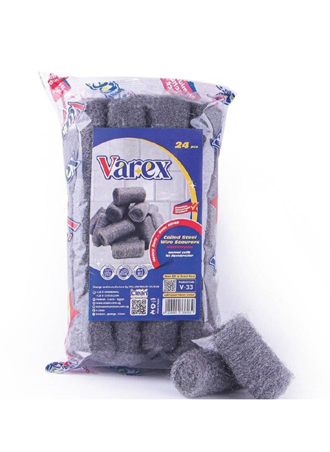Varex Varex Coiled Steel Wire Scourers 24 Piece 