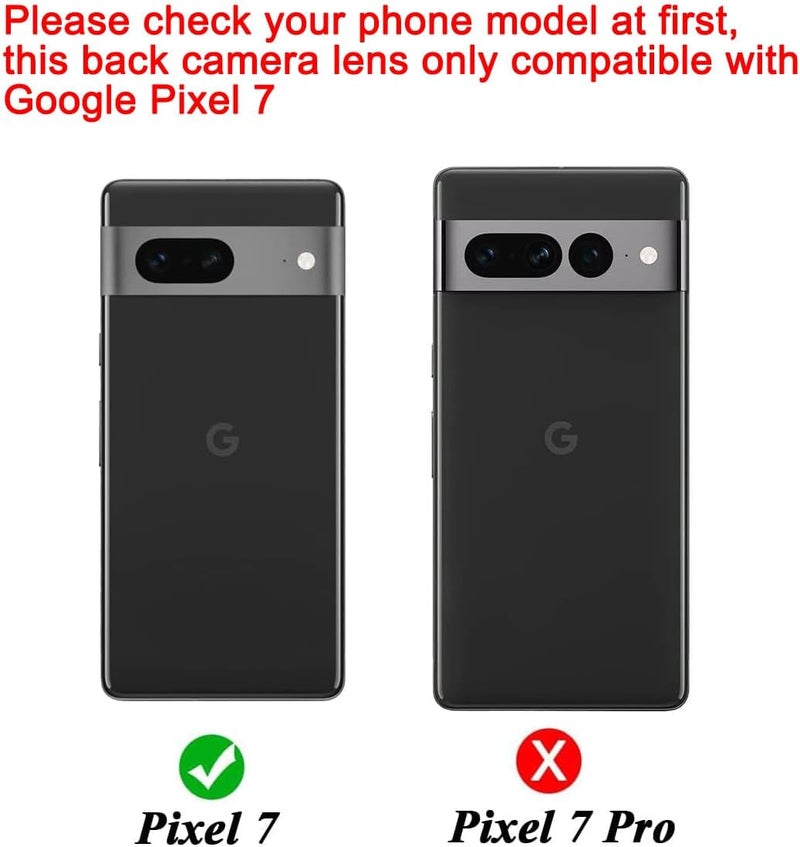 Perzework 2 Set Back Rear Camera Lens Glass Replacement for Google Pixel 7 with pre-Installed Adhesive and Reparing Toolkit - Image 2