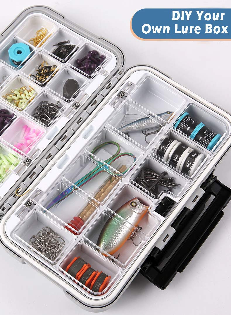 YUKI Fishing Lure Boxes, Bait Storage Case Fishing Tackle Storage Trays Accessory Boxes Thicker Plastic Hooks Organizer Containers for Vest Casting Fly Fishing - Waterproof Seal (Green, Large) - Image 3