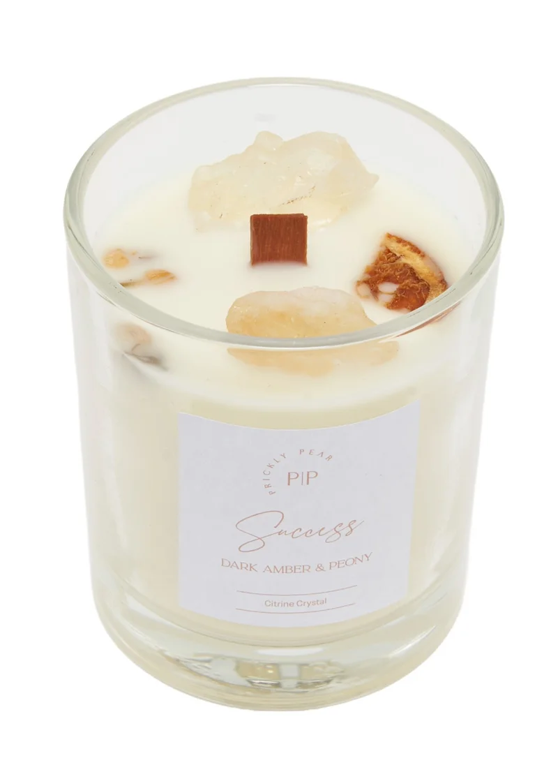 Prickly Pear Citrine Crystal 'Success' Candle, 200g