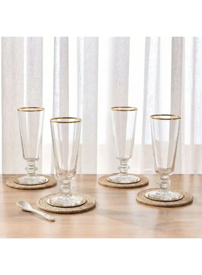 DANUBE HOME Rakle Short Stem Glass Set 4Pc 180ml Elegant Drink Glasses