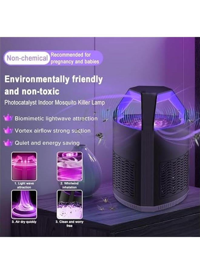 HOOKOR - Electric Mosquito Killer, Electric Bug Zapper, Fly Killer Bug Zapper, Mosquito Zapper, Mosquito Trap, USB Powered UV LED Light for Bedroom, Living Room, Kitchen, Office (Black) - Image 1