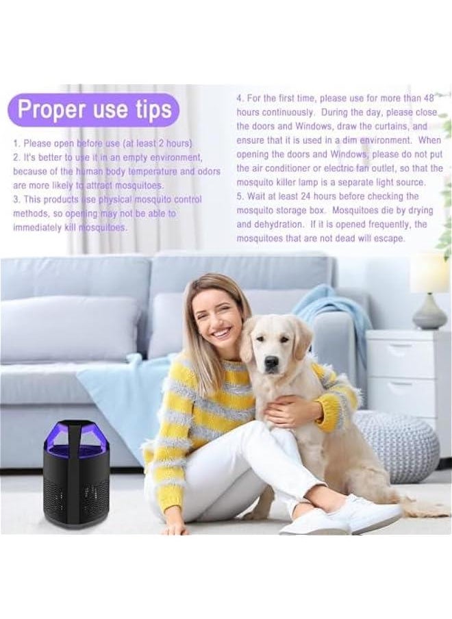 HOOKOR - Electric Mosquito Killer, Electric Bug Zapper, Fly Killer Bug Zapper, Mosquito Zapper, Mosquito Trap, USB Powered UV LED Light for Bedroom, Living Room, Kitchen, Office (Black) - Image 1