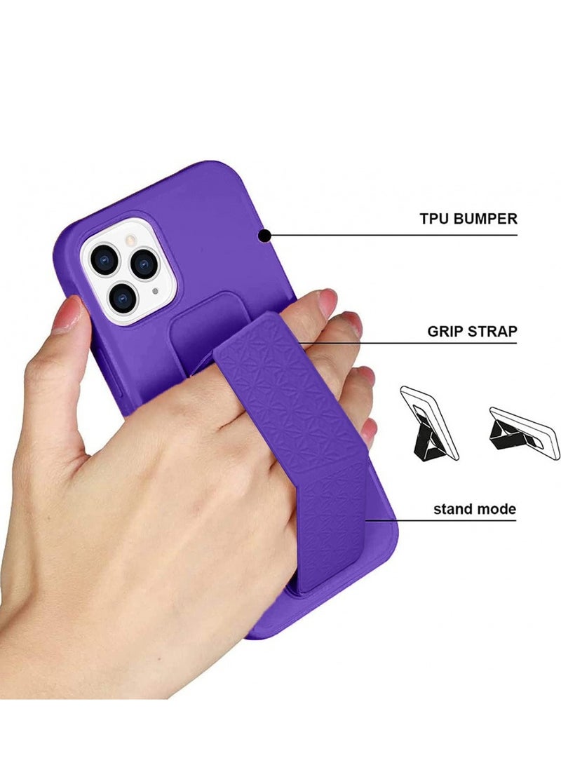 Techie غطاء سيليكون ناعم وسلس مع مقبض يد مغناطيسي وآلية داخلية من الألياف الدقيقة لجهاز آبل آيفون 15 برو - بنفسجي داكن - Image 4