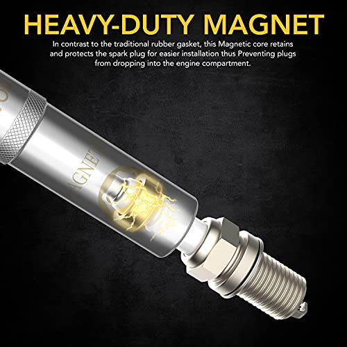 LEXIVON 9/16-Inch Spark Plug Swivel Socket, 3/8" Drive x 6" Total Length | Enhanced Magnetic Design with Thin Wall Socket, Cr-v Steel (LX-SSPS9166) - Image 3