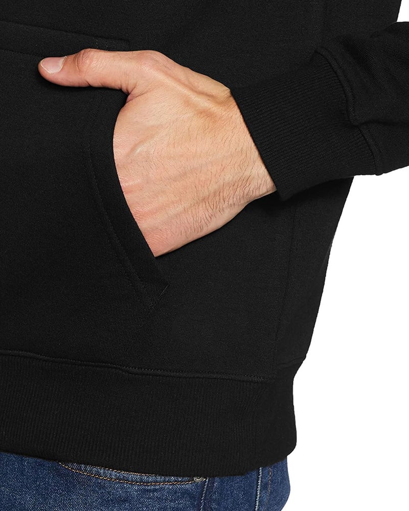 ADRO Men's Cotton Blend Neck Hooded Sweatshirt (H24-FLAG-BL_Black - Image 4