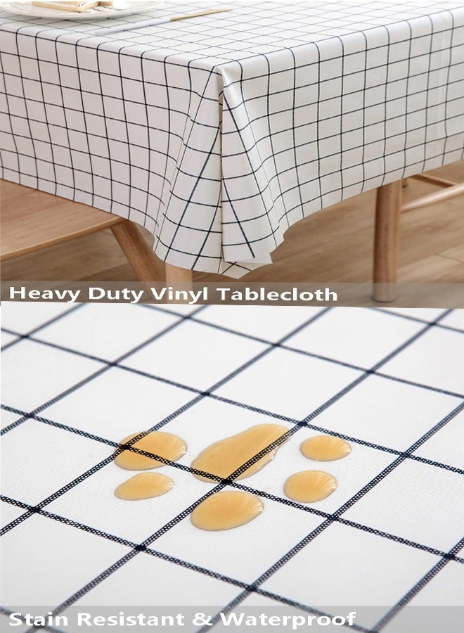 FLYROAD 100% waterproof and oil-proof checkered PVC tablecloth, 140*140CM waterproof tablecloth for catering, camping, picnic, outdoor, - Image 5