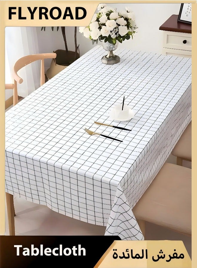 FLYROAD 100% waterproof and oil-proof checkered PVC tablecloth, 140*140CM waterproof tablecloth for catering, camping, picnic, outdoor, - Image 1