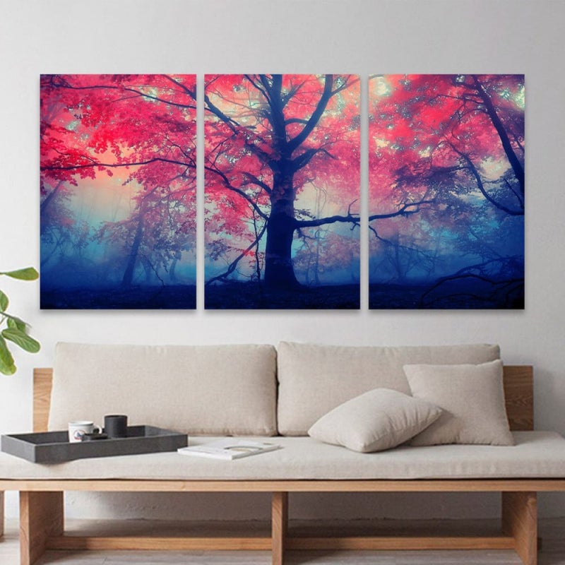 ماركتنا ثلاث لوحات قماشية فخمة بتصميم مودرن مع برواز مجوف مقاس (90×40) ثلاث قطع - Image 1