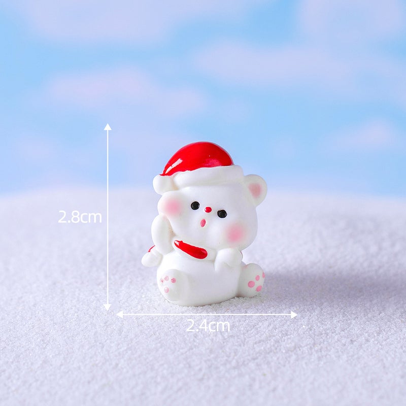 Micro-Landscape Resin Ornaments Cute Santa Claus Bear Train Carriage Snow Scene Diy Crystal Ball Decorations - Image 1