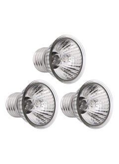 3Pack 50W UVA+UVB Bulbs Heat and Light for Reptiles and Amphibian Tanks Terrariums and Cages Heat Lamp Basking Lamp Heater Light Replacement Bulbs Works with Various Lamp Fixtures