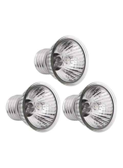 3Pack 50W UVA+UVB Bulbs Heat and Light for Reptiles and Amphibian Tanks Terrariums and Cages Heat Lamp Basking Lamp Heater Light Replacement Bulbs Works with Various Lamp Fixtures