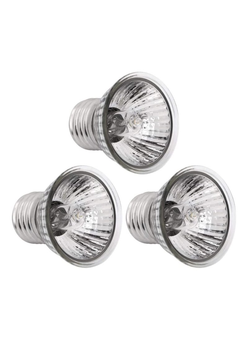 Excefore - 3Pack 50W UVA+UVB Bulbs Heat and Light for Reptiles and Amphibian Tanks Terrariums and Cages Heat Lamp Basking Lamp Heater Light Replacement Bulbs Works with Various Lamp Fixtures - Image 1