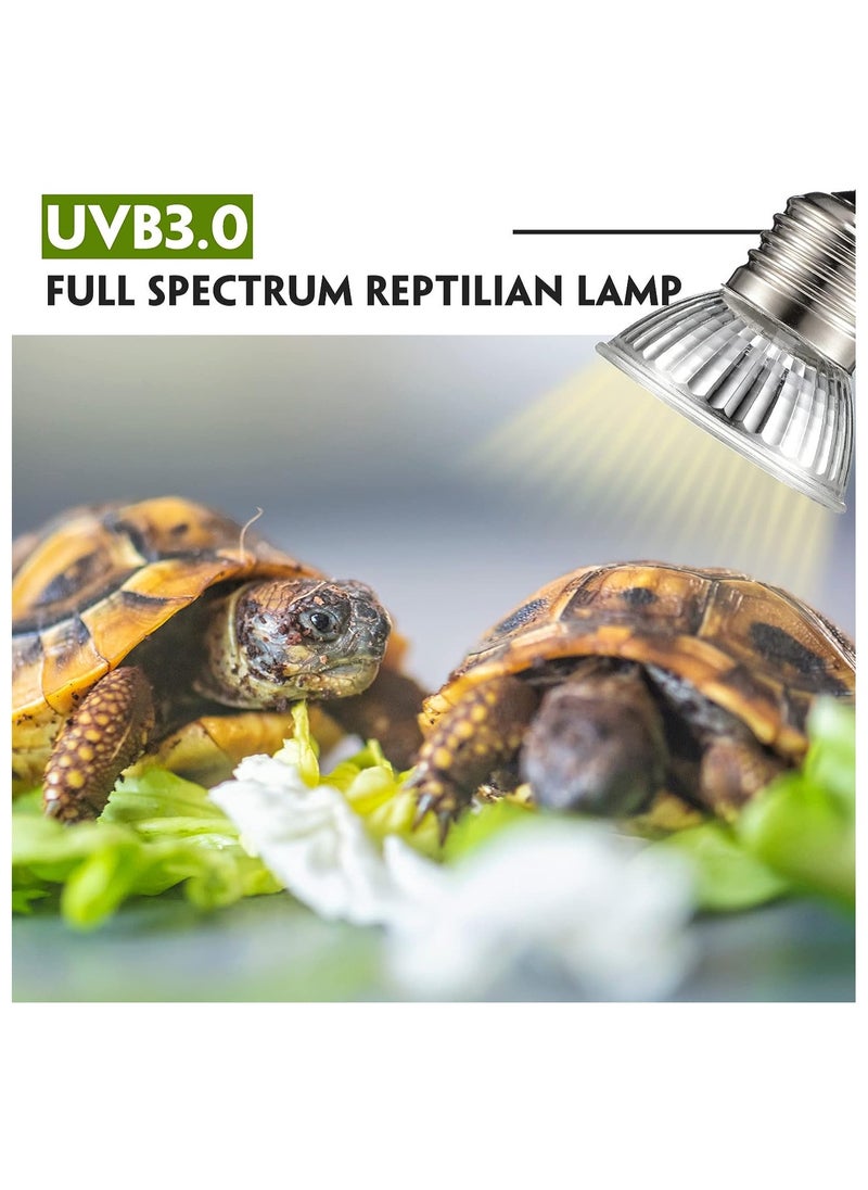 Excefore - 3Pack 50W UVA+UVB Bulbs Heat and Light for Reptiles and Amphibian Tanks Terrariums and Cages Heat Lamp Basking Lamp Heater Light Replacement Bulbs Works with Various Lamp Fixtures - Image 1