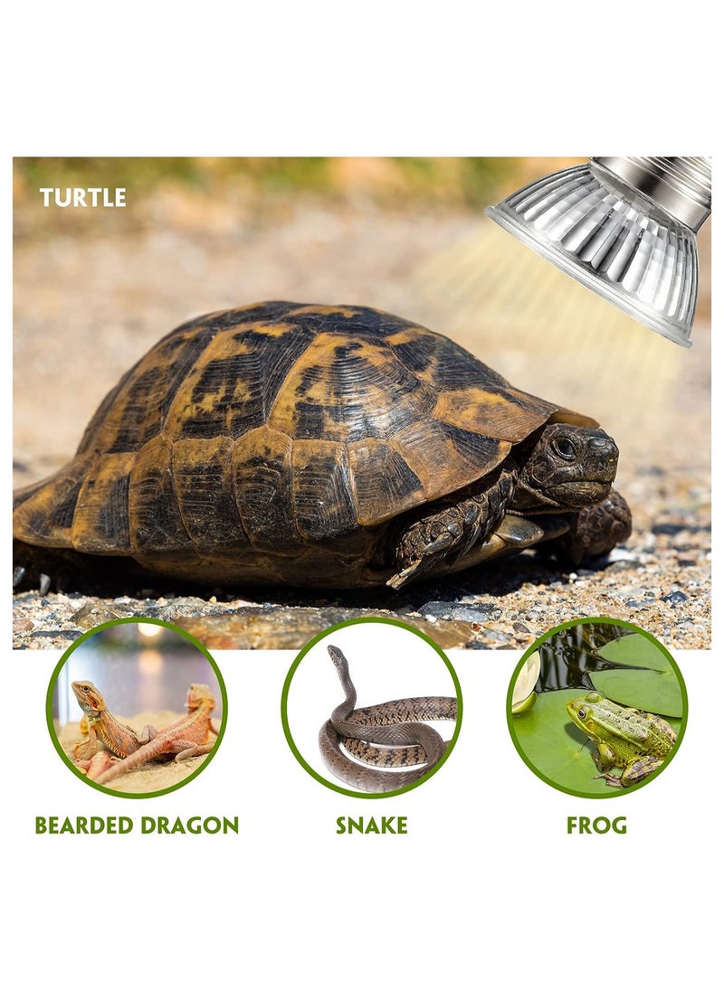 Excefore - 3Pack 50W UVA+UVB Bulbs Heat and Light for Reptiles and Amphibian Tanks Terrariums and Cages Heat Lamp Basking Lamp Heater Light Replacement Bulbs Works with Various Lamp Fixtures - Image 1