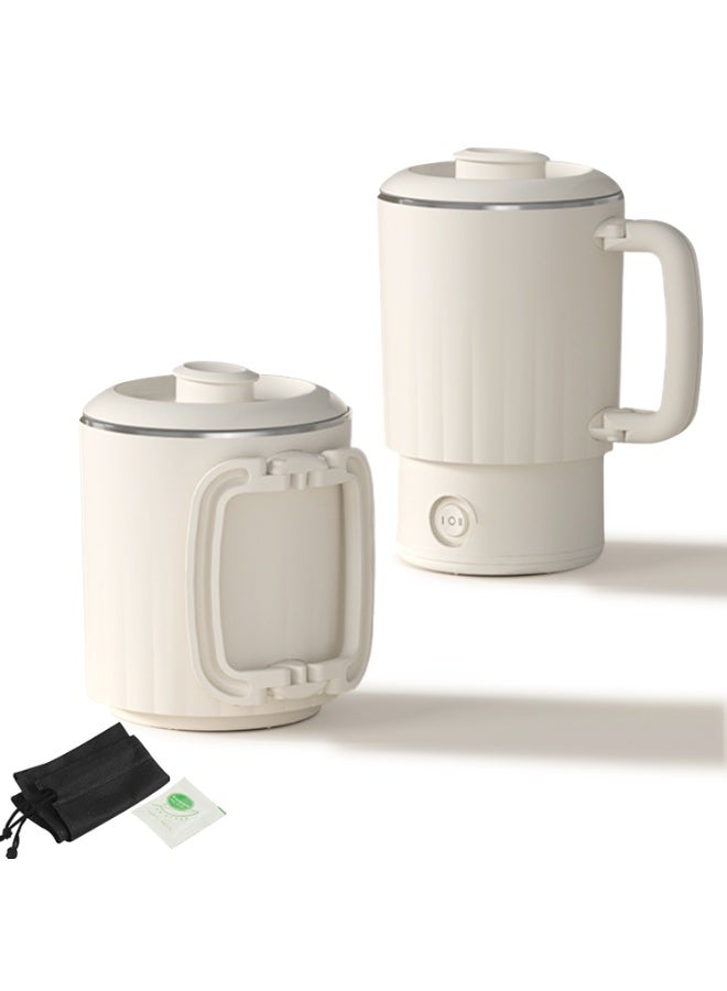 DMG TECH Foldable Electric Kettle, 800ML Stainless Steel Portable Travel Kettle with Foldable Handle, Collapsible Water Boiler with Dual Modes, Compact for RV, Business Trip, Camping - Image 1