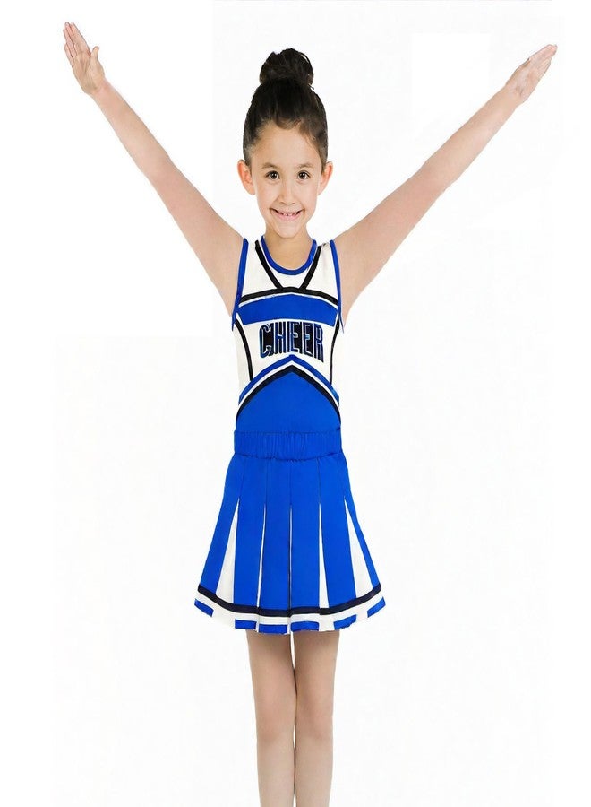 Danzcue Cheerleader Costume for Girls, Cheerleader Dress, Cheerleading Uniform for Halloween Cosplay Gifts, Blue, X-Small - Image 5