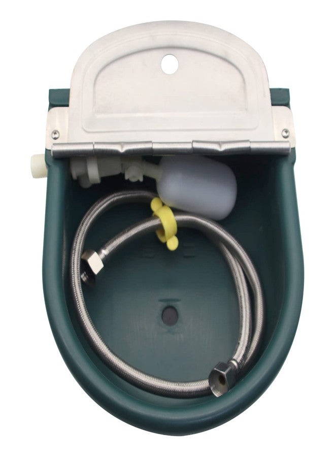 Abustle pig Automatic Water Bowl Plastic Livestock Waterer for Horse Cattle Goat Sheep Dog,Farm Grade Sheep Water Trough Bowl (with Drainage Hole & 39.37 inch Pipe) - Image 1