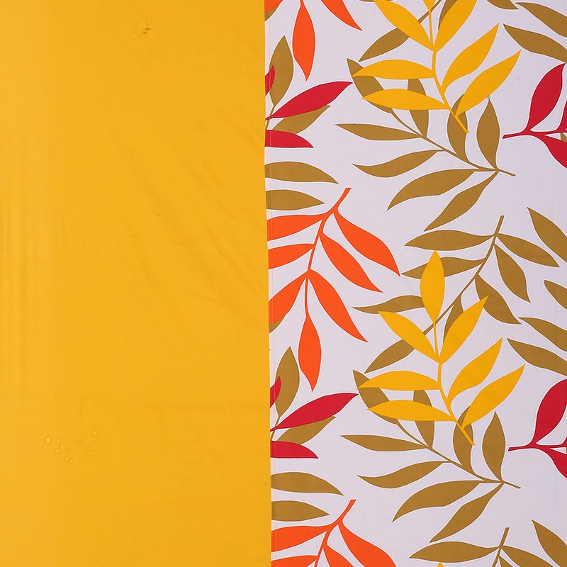 Swayam Shades of Paradise Collection Premium Cotton 200 TC Floral Print Cotton Extra Large Bed Sheet with 2 Pillow Cover -Yellow/Green/White - Image 5