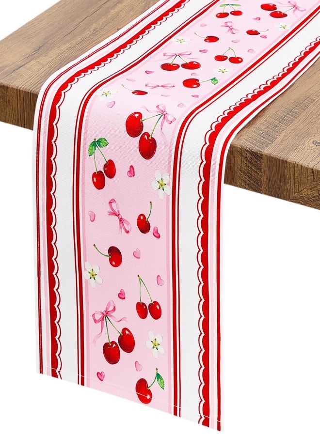 Letjolt Cherry Table Runner 72 Inches Her Birthday Party Decorations Home Dinning Decor Wedding Table Decor - Image 1