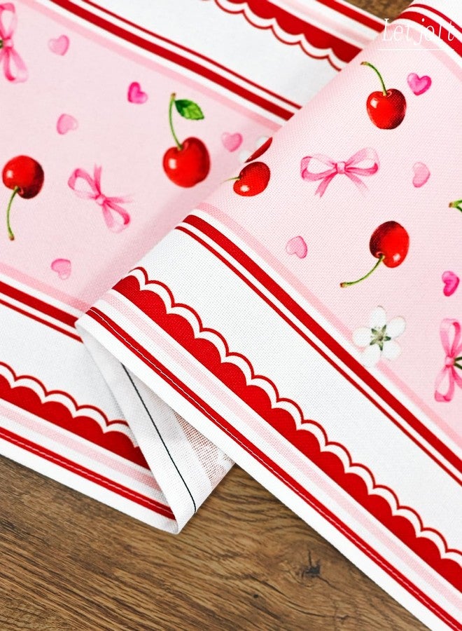 Letjolt Cherry Table Runner 72 Inches Her Birthday Party Decorations Home Dinning Decor Wedding Table Decor - Image 4
