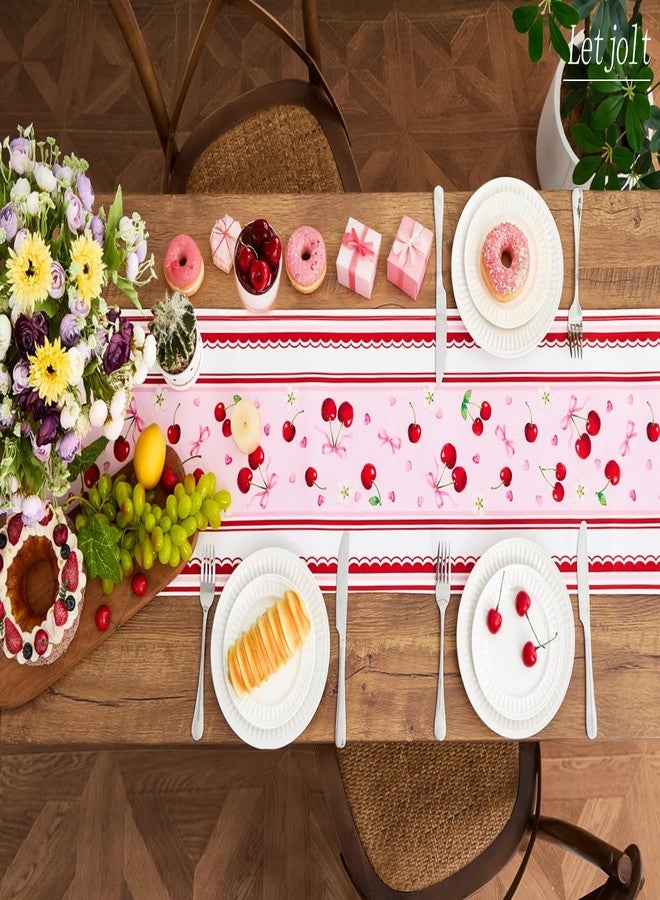 Letjolt Cherry Table Runner 72 Inches Her Birthday Party Decorations Home Dinning Decor Wedding Table Decor - Image 2