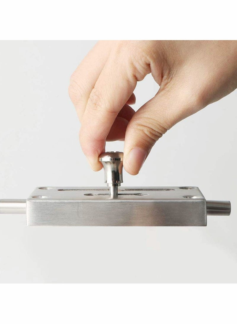 SOLARAE Slide Bolt Latch Gate Latches Safety Door Lock with Anti-Theft Chain and Spring Heavy Duty Stainless Steel Brushed Nickel Finish Slide Bolt Latch Gate Latches Safety Door Lock - Image 3