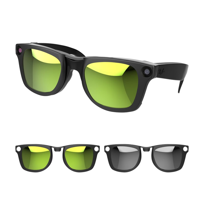 RCstyle HiBloks 2Pcs Polarized Clip-on Compatible with Ray-Ban Meta Wayfarer & Gen 2 (RW4006/RW4012 Regular 50-22), Color Changing Clip Set for Rayban Meta Gen 2 Smart Glasses Discoloration Clip (Gray+Yellow) - Image 2
