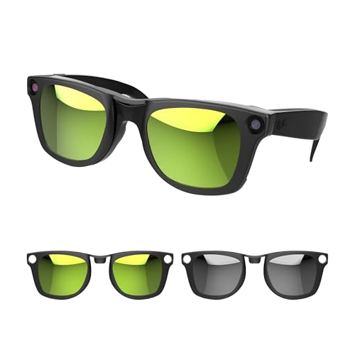 RCstyle HiBloks 2Pcs Polarized Clip-on Compatible with Ray-Ban Meta Wayfarer & Gen 2 (RW4006/RW4012 Regular 50-22), Color Changing Clip Set for Rayban Meta Gen 2 Smart Glasses Discoloration Clip (Gray+Yellow) - Image 1