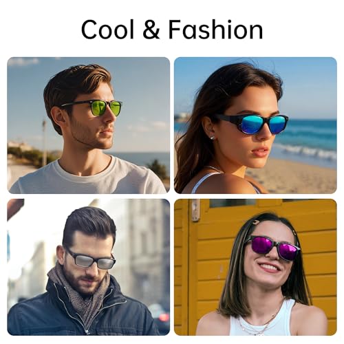 RCstyle HiBloks 2Pcs Polarized Clip-on Compatible with Ray-Ban Meta Wayfarer & Gen 2 (RW4006/RW4012 Regular 50-22), Color Changing Clip Set for Rayban Meta Gen 2 Smart Glasses Discoloration Clip (Gray+Yellow) - Image 5