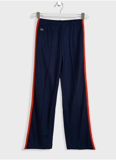 Kids Contrast Bands Stretch Track Pants