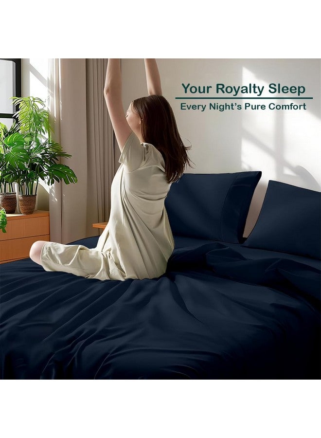 Bhoomi Impex Bedsheets for Double Bed - Microfiber Plain Double Size Navy Solid Bed Sheet Include Pillow Cover, Ultra Soft | for Home, Hotel, Villa, Resort and Guest House_Navy Blue Solid - Image 3