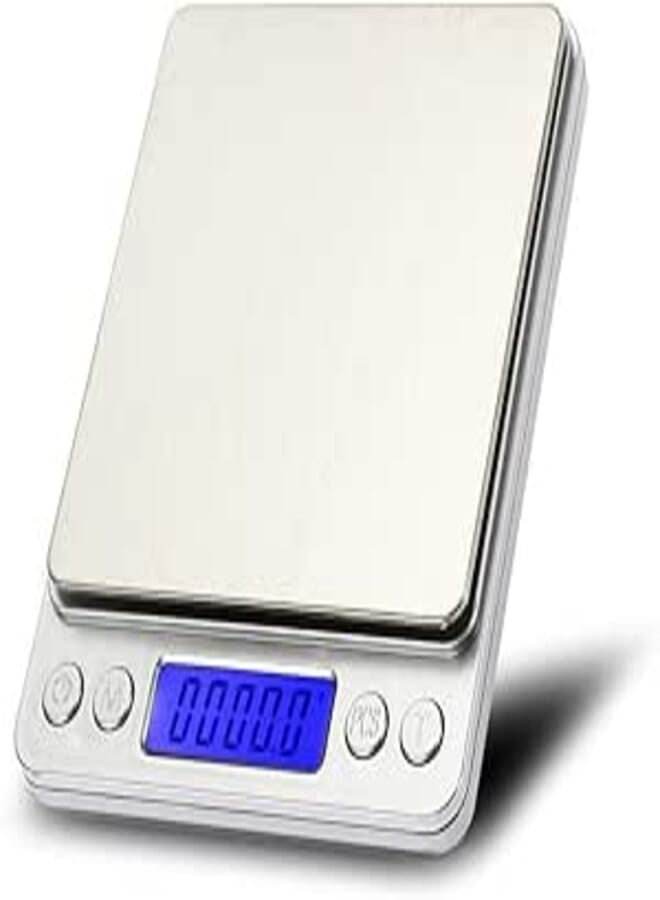 eWINNER Digital Kitchen Pocket Scale 2000g/0.1g High Precision Portable Food Jewelry Drug Scale with Platform LCD Display Tare and PCS Features Back-Lit LCD