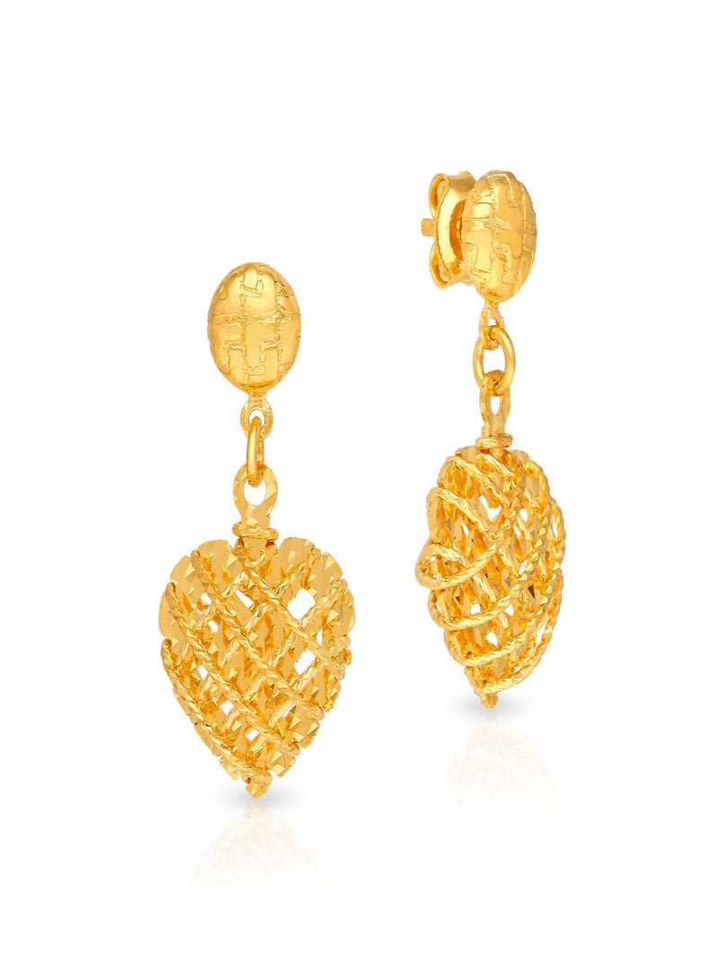 Malabar Gold and Diamonds 22 Karat 916 Purity Drops Gold Earrings AIERCR014Y - Image 1