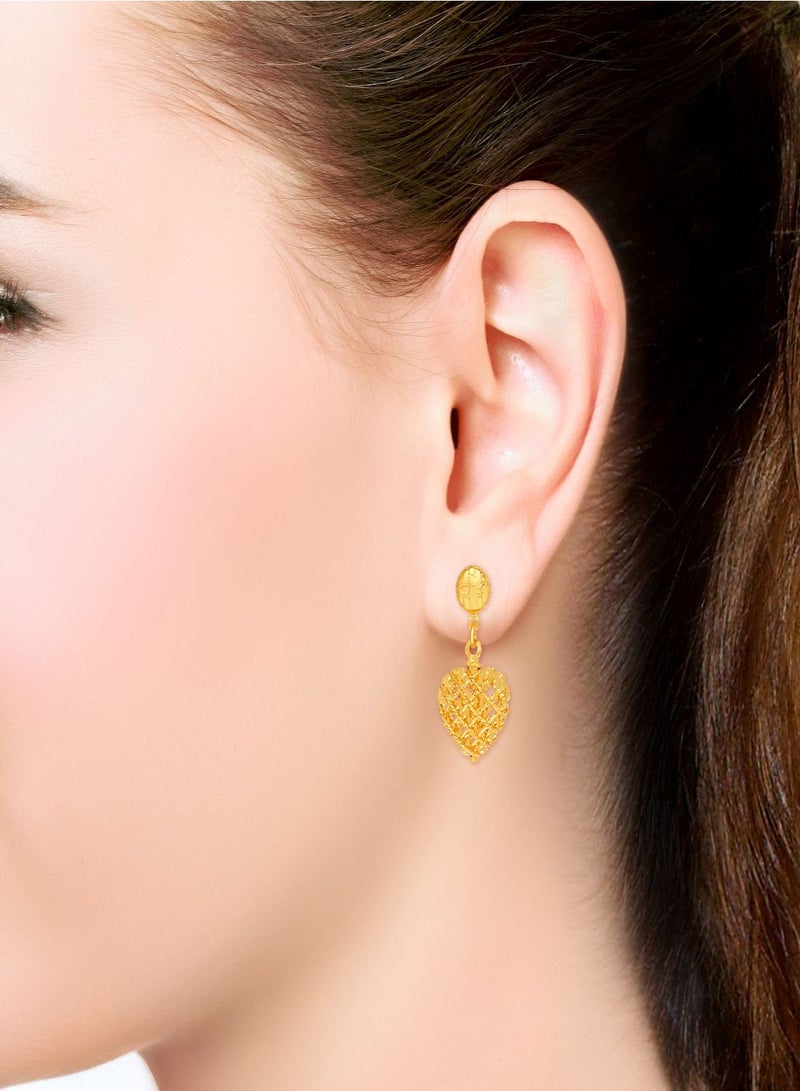 Malabar Gold and Diamonds 22 Karat 916 Purity Drops Gold Earrings AIERCR014Y - Image 3