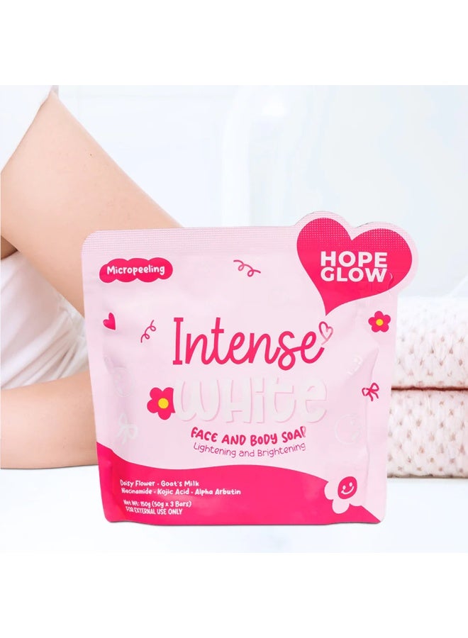 Hope Glow Intense White Face and Body Soap – Complete Brightening and Moisturizing Care for All Skin Types Transform your skincare routine with a soap designed to brighten, hydrate, and refresh. Featu