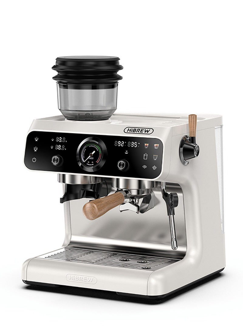هيبرو ماكينة إسبريسو HiBREW المطورة ذات الغلايتين، طراز Barista Pro، مزودة بمطحنة مدمجة مع 30 إعدادًا لحجم القهوة، مناسبة للمقاهي والفنادق والمطاعم H7B - Image 1