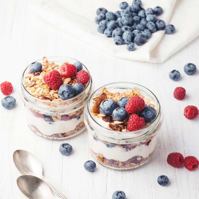 SHOWIN Overnight Oats Containers with Lids, 10oz Glass Jars with Lids 4 pcs, Candy, Wide Mouth Mason jars for Salad, Yogurt, Snacks, Meal Prep - Image 5