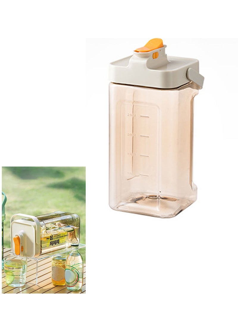 Excefore حاوية مشروبات ثلاجة سعة 3.5 لتر موزع مشروبات كبير براد زجاجة ماء مع غطاء مقبض بلاستيكي موزع مشروبات مثلجة مع صنبور مضاد للتسرب إبريق بارد حليب ليمون عصير شاي - Image 1