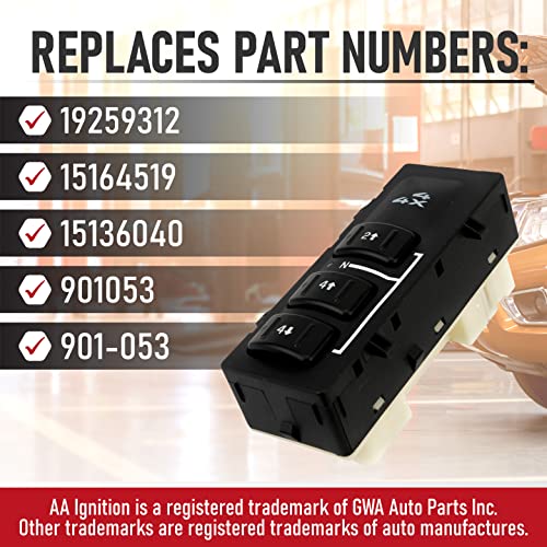 AA Ignition 4x4 Selector Switch, 4WD - Compatible with Chevy, GMC Vehicles - Silverado, Suburban, Avalanche, Yukon, XL, Sierra 2003-2007 - Replaces 19259312, 15164519, 15136040 - Image 3