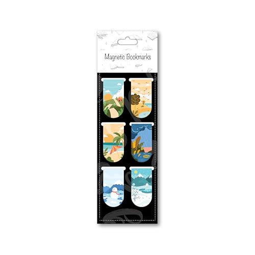 Papboo Pack of 6 Seasons Magnetic Bookmarks,Matte Finished Gifts for Book Readers Writers,Aesthetic Bookmarks - Image 1