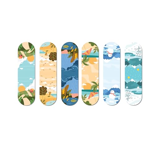 Papboo Pack of 6 Seasons Magnetic Bookmarks,Matte Finished Gifts for Book Readers Writers,Aesthetic Bookmarks - Image 2
