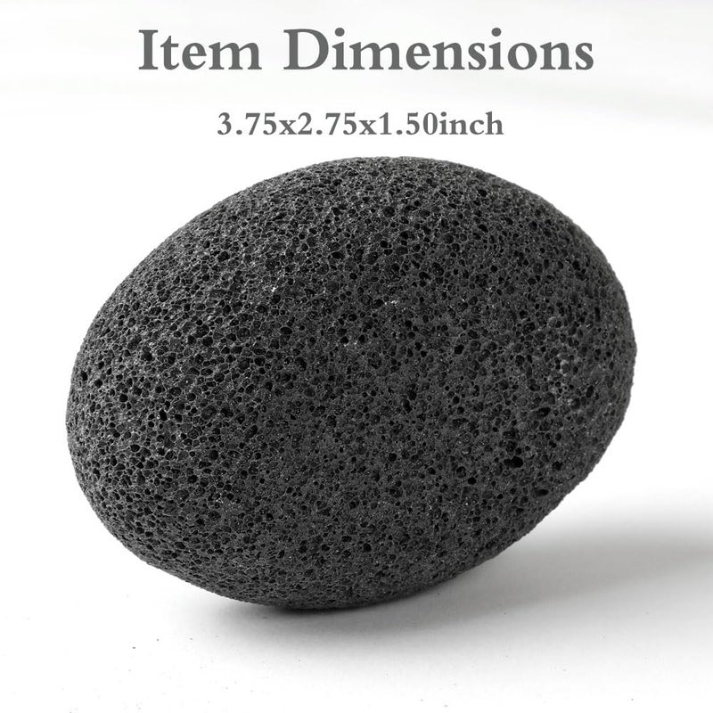 Borogo Natural Foot Pumice Stone for Feet, Borogo 4-Pack Lava Pedicure Tools Hard Skin Callus Remover for Feet and Hands Black - Image 3