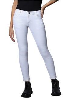HIGH STAR Women White Slim Fit Mid-Rise Clean Look Jeans  - Image 4